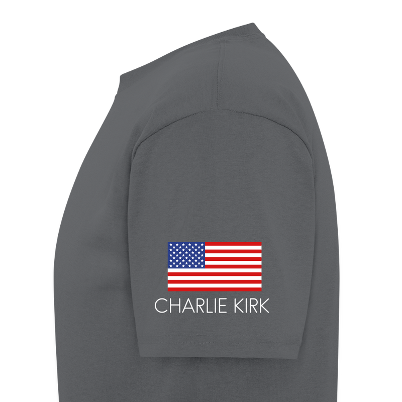 Charlie Kirk Forever In Our Heart US Flag T Shirt - charcoal