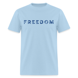 Freedom Red White & Blueberries Coquette Flag T Shirt - powder blue