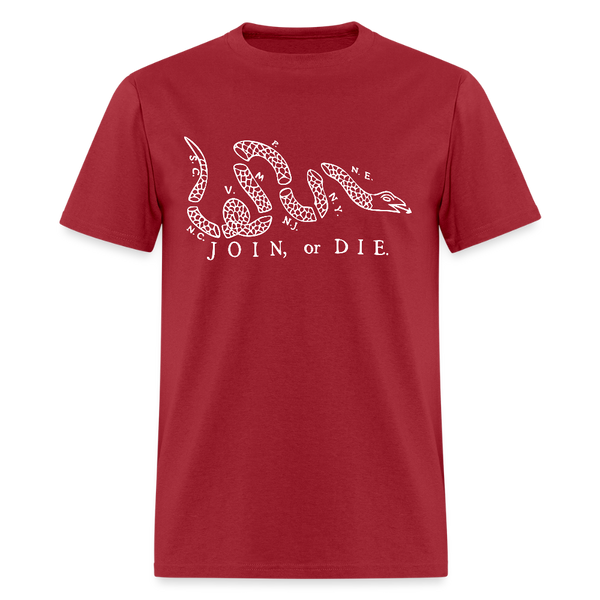 Join Or Die T Shirt - dark red