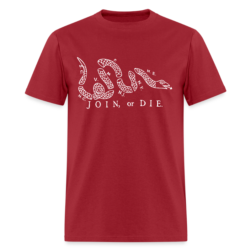 Join Or Die T Shirt - dark red
