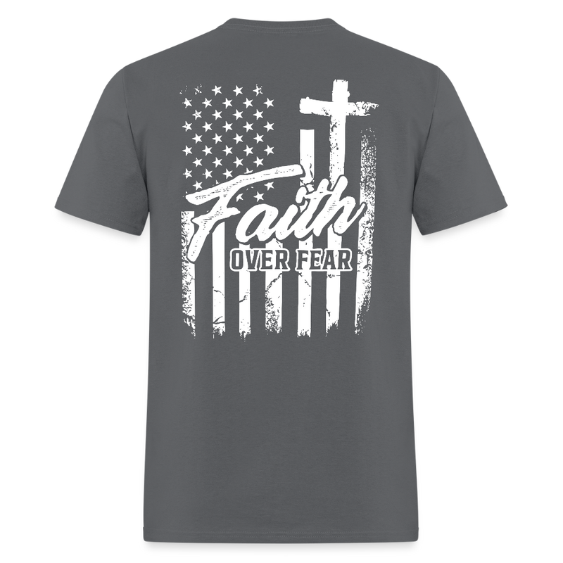 Faith Over Fear Charlie Kirk T Shirt - charcoal