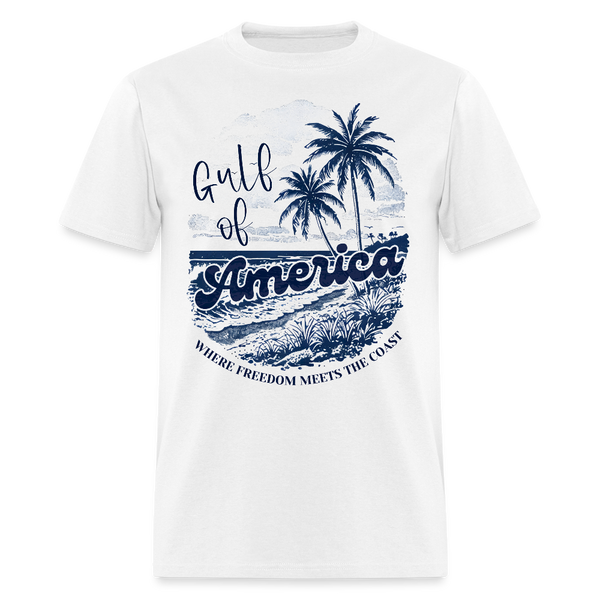 Gulf Of America Where Freedom Meets The Coast T Shirt - white