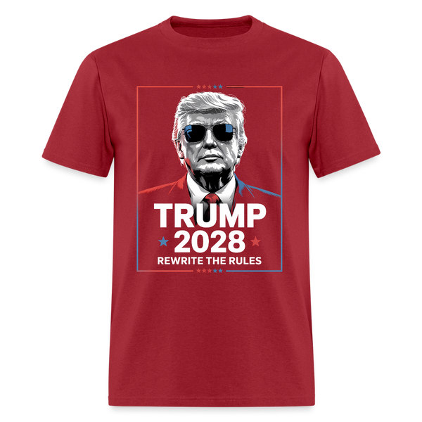 Trump 2028 Rewrite The Rules T Shirt - 2 - dark red