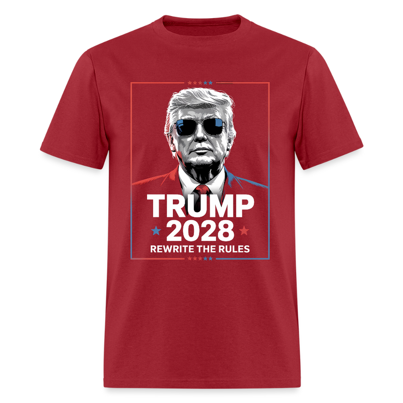 Trump 2028 Rewrite The Rules T Shirt - 2 - dark red