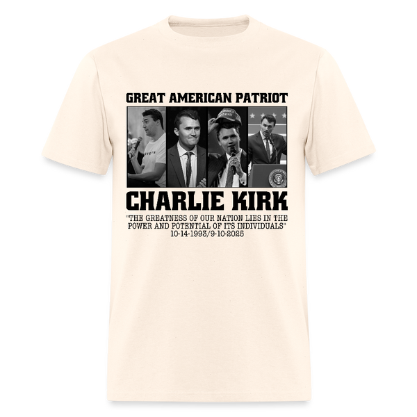 Great American Patriot Charlie Kirk T Shirt - natural