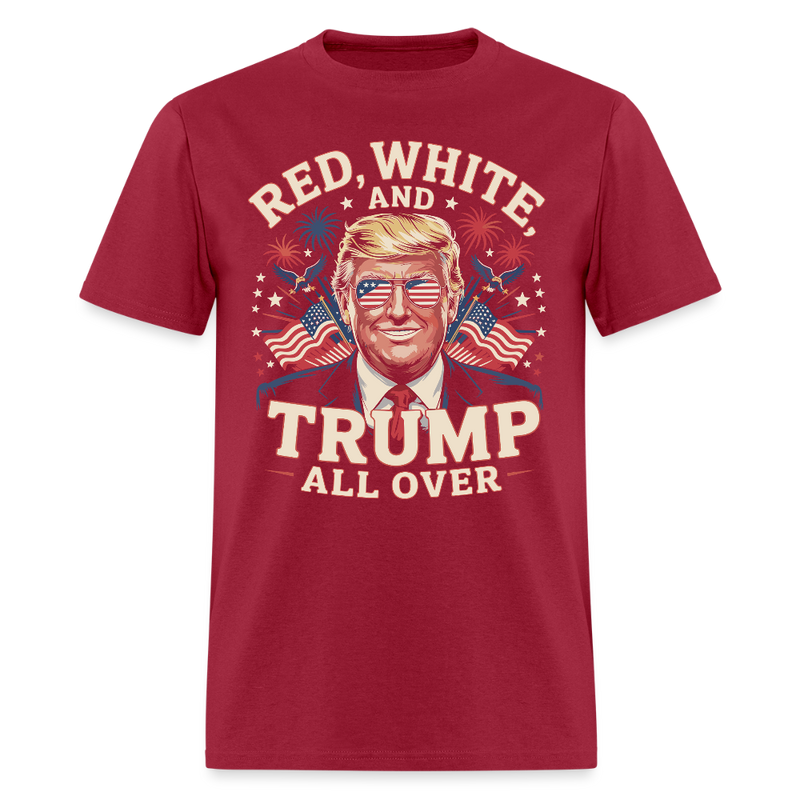 Red White And Trump All Over T Shirt - dark red