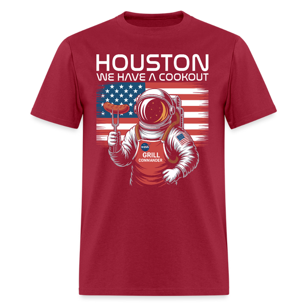 Houston We Have A Cookout T Shirt - dark red