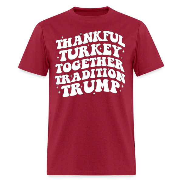 Thankful Turkey Together Thanksgiving 2025 T Shirt - dark red