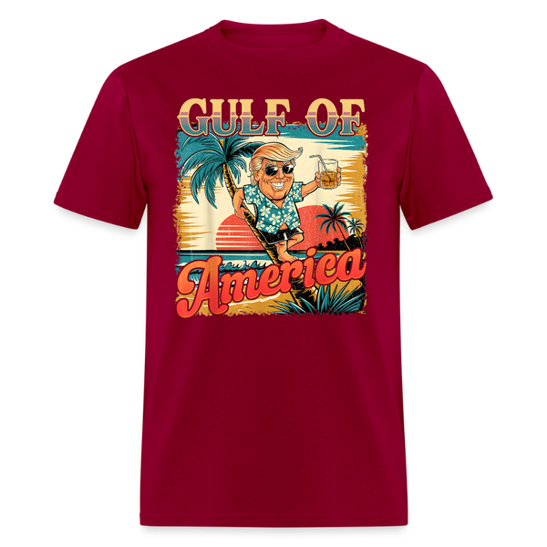 Gulf of America Sunset Cheer T Shirt - dark red