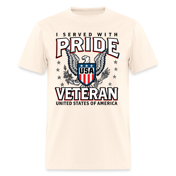 I Served with Pride Veteram USA T Shirt - natural