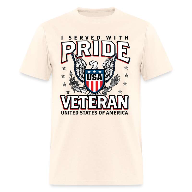 I Served with Pride Veteram USA T Shirt - natural