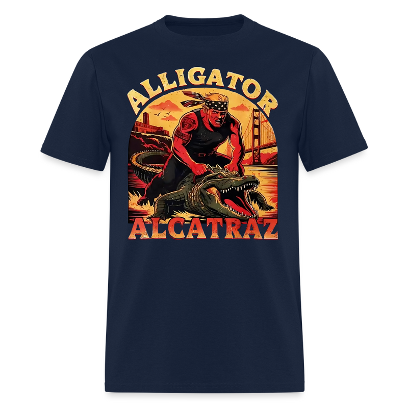 Alligator Alcatraz Trump T Shirt - navy