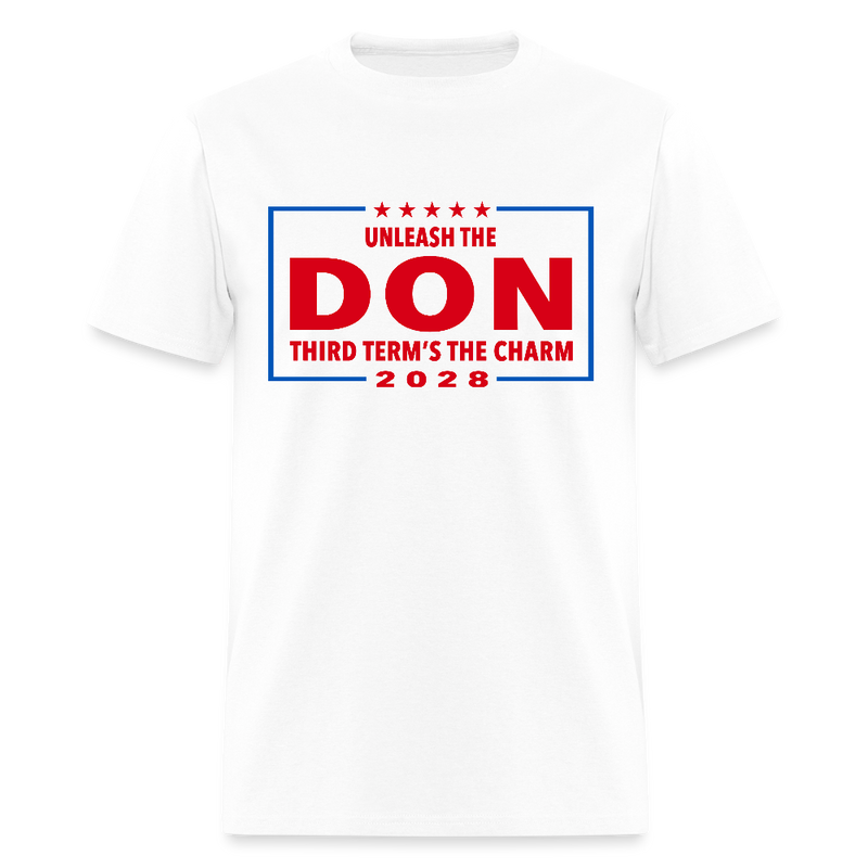 Unleash the Don Third Term's The Charm Trump 2028 T Shirt - white