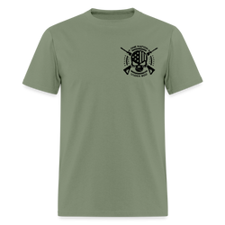 One Nation Under God Skull American Flag T Shirt - military green