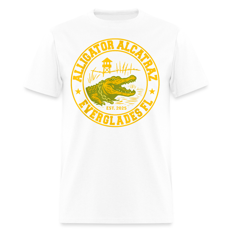 Alligator Alcatraz Everglades FL Est. 2025 T Shirt - 2 - white