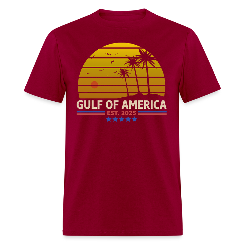 Retro Gulf Of America Est. 2025 T Shirt - dark red