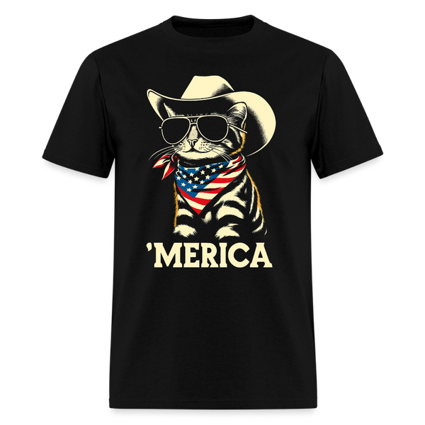 USA 'Merica Cat T Shirt - black