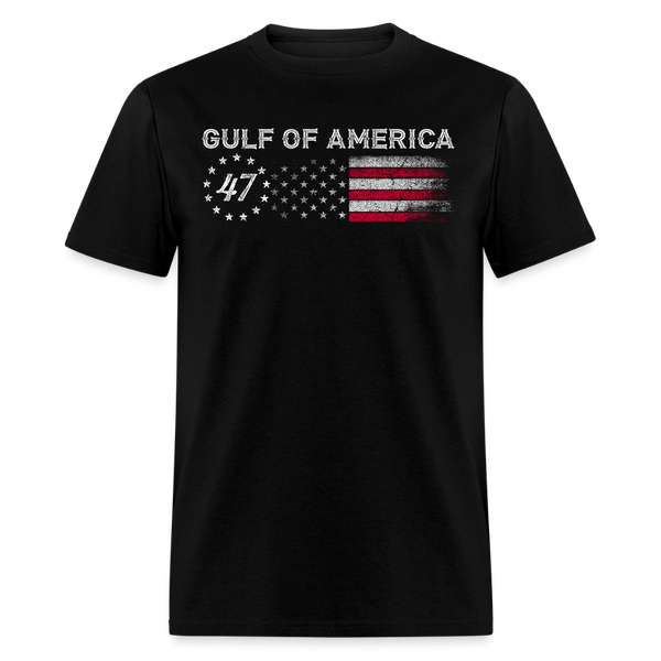 Gulf Of America 47 US Flag T Shirt - black