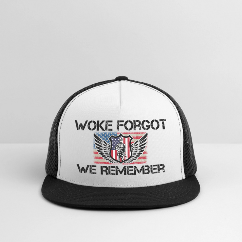 Woke Forgot We Remember Trucker Hat - white/black