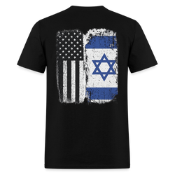 Israeli American Flag T Shirt - black
