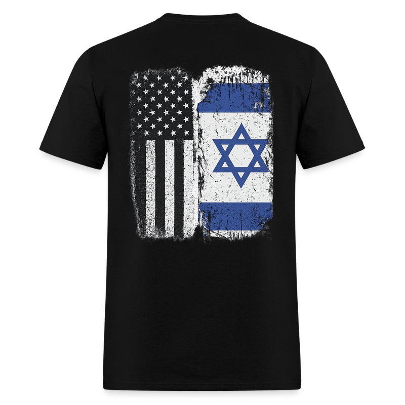 Israeli American Flag T Shirt - black