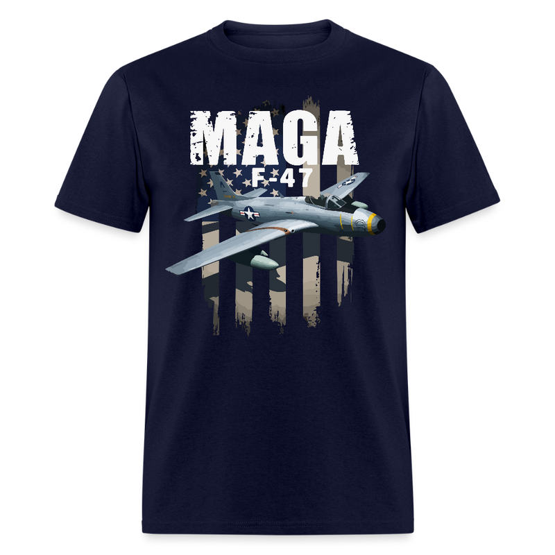 MAGA F-47 America Flag T Shirt - navy