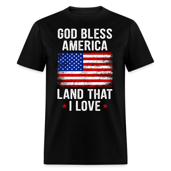 God Bless America Land That I Love T Shirt - black