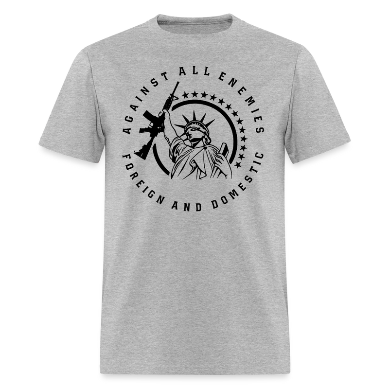 Against All Enemies T Shirt - heather gray