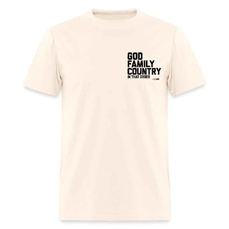 God Family Country Charlie Kirk T Shirt - natural