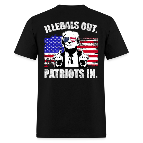 Trump Illegals Out Patriots In T Shirt - black