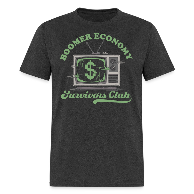 Boomer Economy Survivors Club T Shirt - heather black