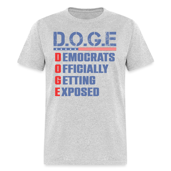D.O.G.E Democrats Officially Getting Exposed Patriotic T Shirt - heather gray
