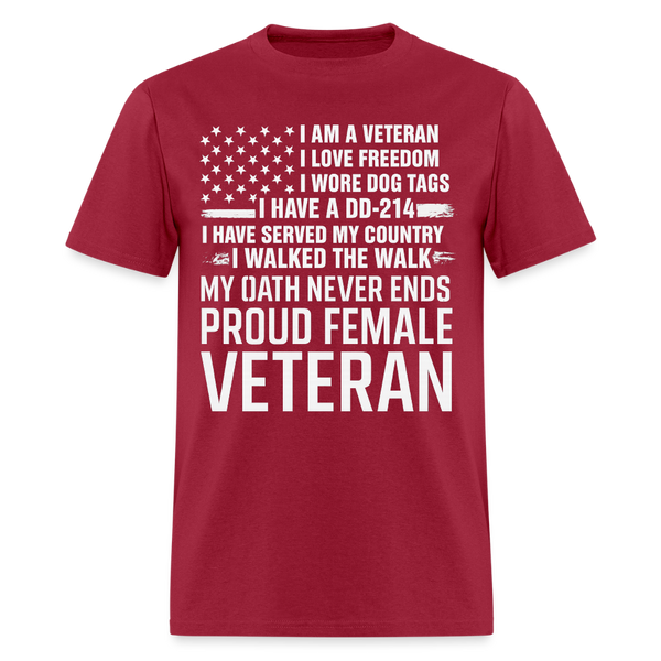I Am A Veteran I Love Freedom T Shirt - dark red