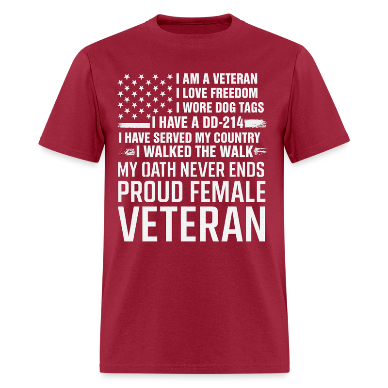 I Am A Veteran I Love Freedom T Shirt - dark red