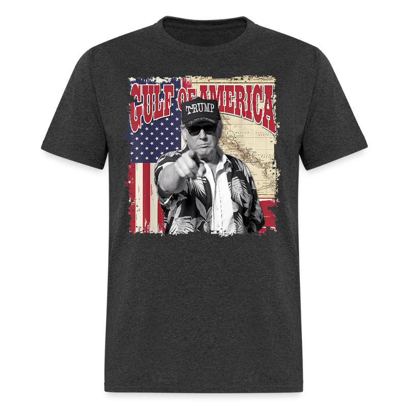 Vintage Gulf of America Map T Shirt - heather black