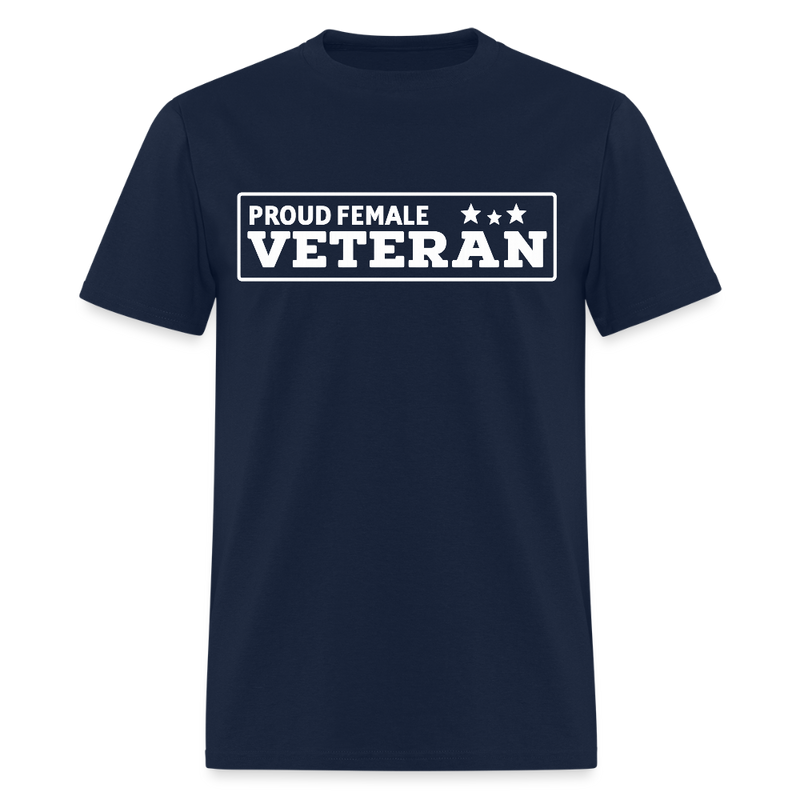Proud Female Veteran T Shirt - navy