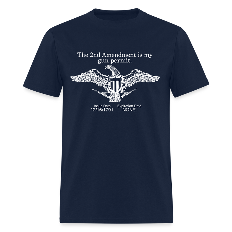 The 2nd Amendment Is My Gun Permit T Shirt - navy