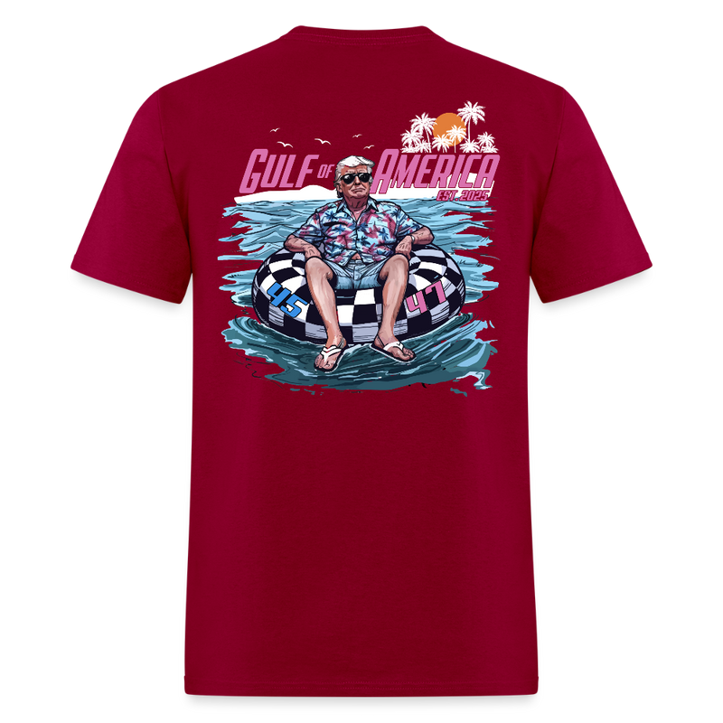 Gulf Of America Est. 2025 Trump 45 47 T Shirt - dark red