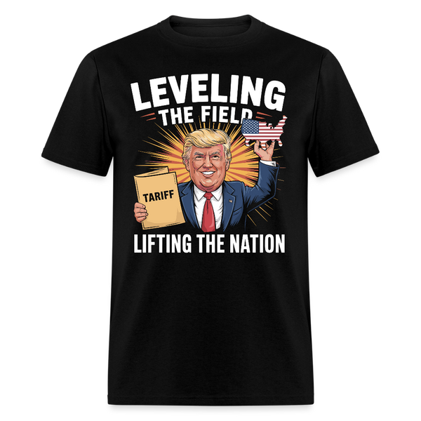 Leveling the Field, Lifting the Nation T Shirt - black