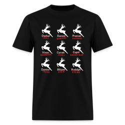 Santa's Reindeer Funny Hunting T Shirt - black