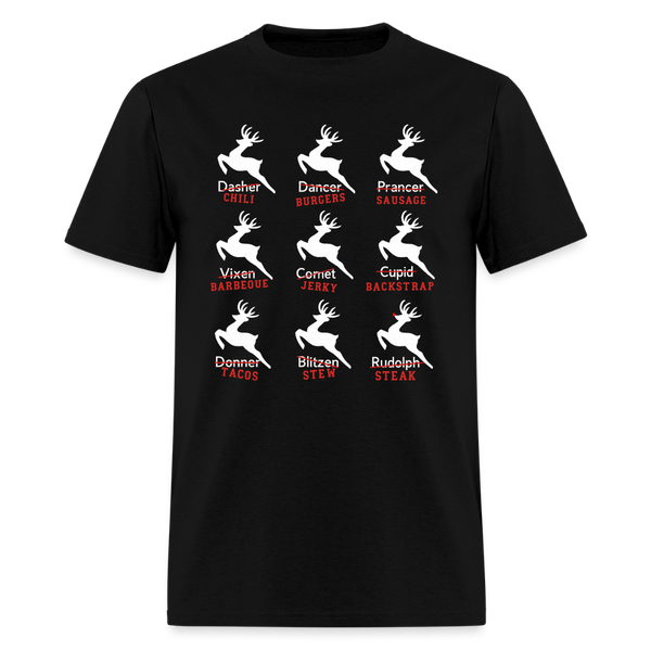 Santa's Reindeer Funny Hunting T Shirt - black