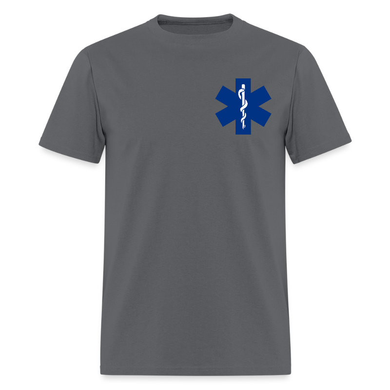 Emergency Medical Services American Flag T Shirt - charcoal