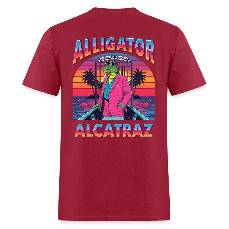 Alligator Alcatraz Everglades Lockdown T Shirt - dark red