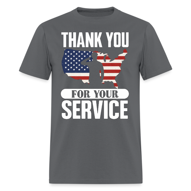 Thank You for Your Service T Shirt - charcoal