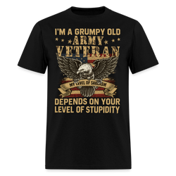 I'm a Grumpy Old Army Veteran T Shirt - black