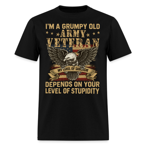 I'm a Grumpy Old Army Veteran T Shirt - black