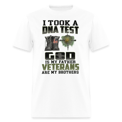 I Took a DNA and God is My Father Veteran T Shirt - 3 - white