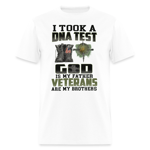 I Took a DNA and God is My Father Veteran T Shirt - 3 - white