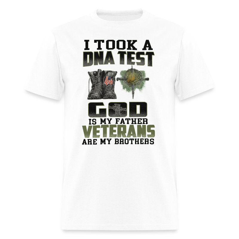 I Took a DNA and God is My Father Veteran T Shirt - 3 - white