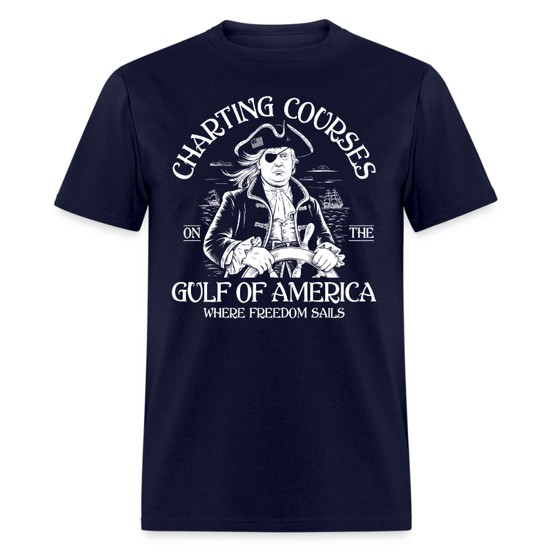 Charting Courses on the Gulf of America T Shirt - navy